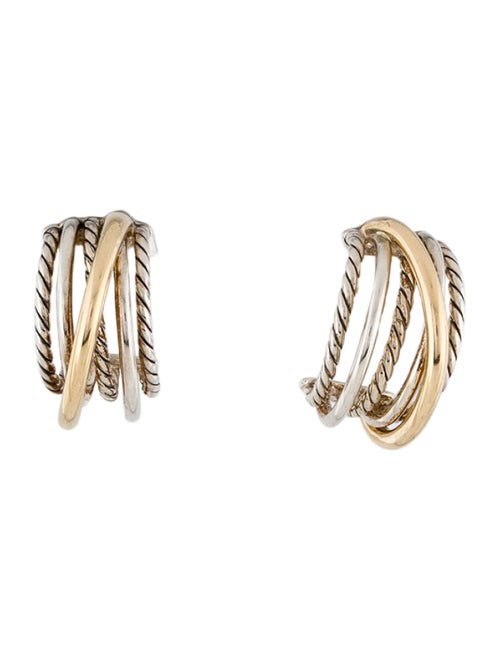 David Yurman Two-Tone Crossover Shrimp Earrings