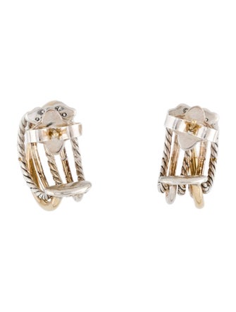 David Yurman Two-Tone Crossover Shrimp Earrings