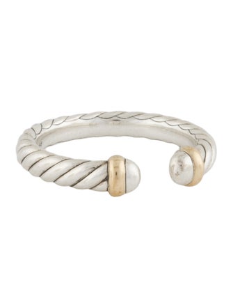 David Yurman Two-Tone Petite Cable Open Ring
