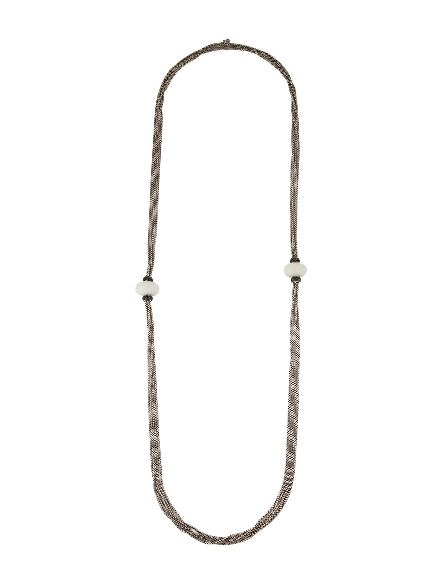 David Yurman 1.51ctw Diamond & Chalcedony Box Chain Multistrand Necklace