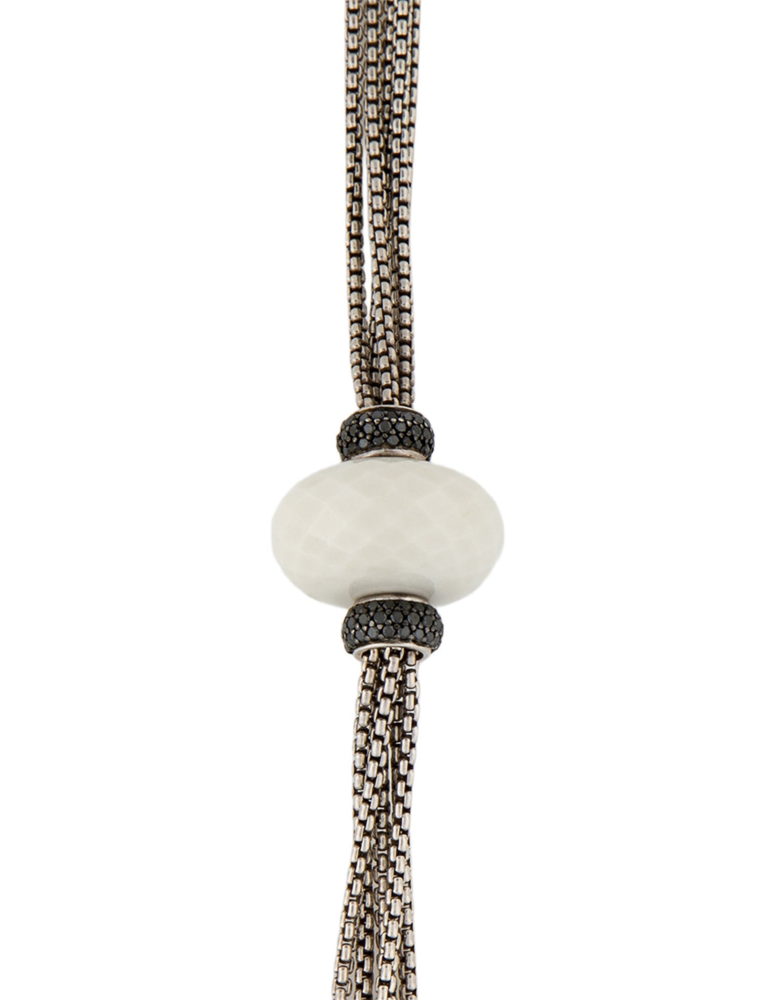 David Yurman 1.51ctw Diamond & Chalcedony Box Chain Multistrand Necklace