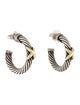 David Yurman Two-Tone X Cable Hoop Earrings