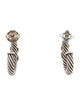 David Yurman Two-Tone X Cable Hoop Earrings