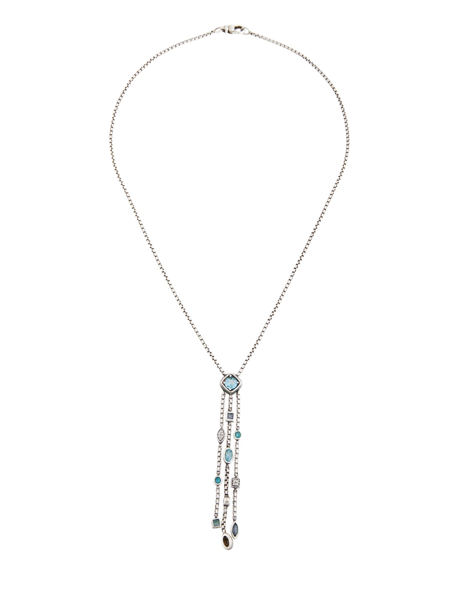 David Yurman Topaz, Iolite & Diamond Confetti Lavalier Necklace