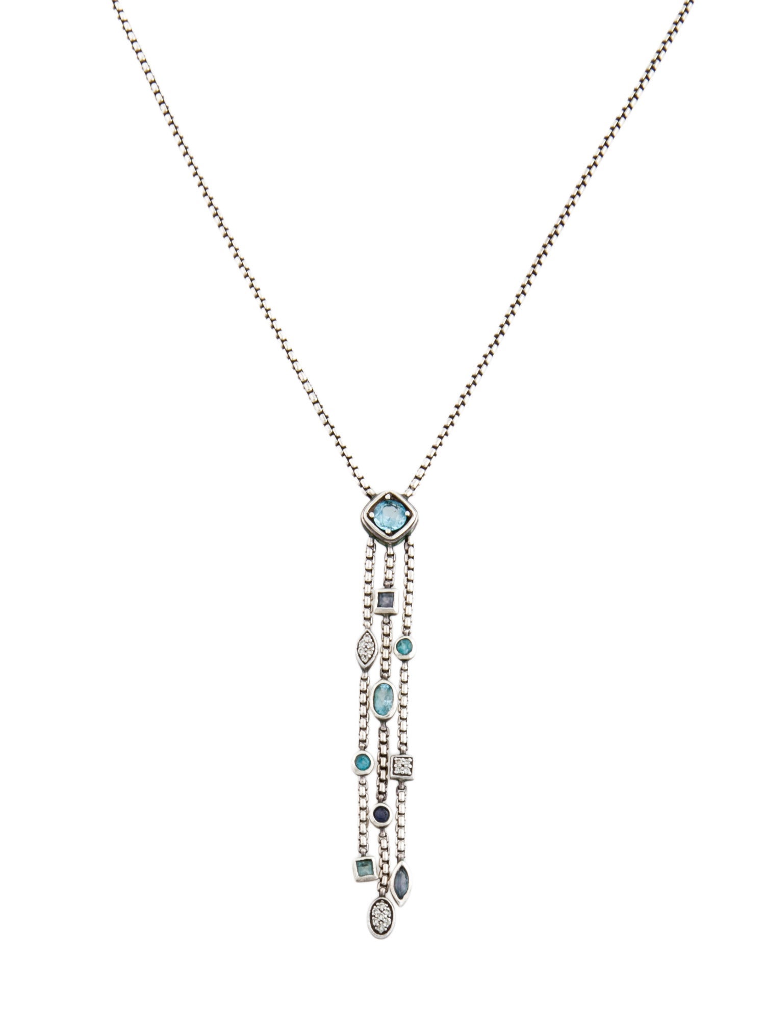 David Yurman Topaz, Iolite & Diamond Confetti Lavalier Necklace