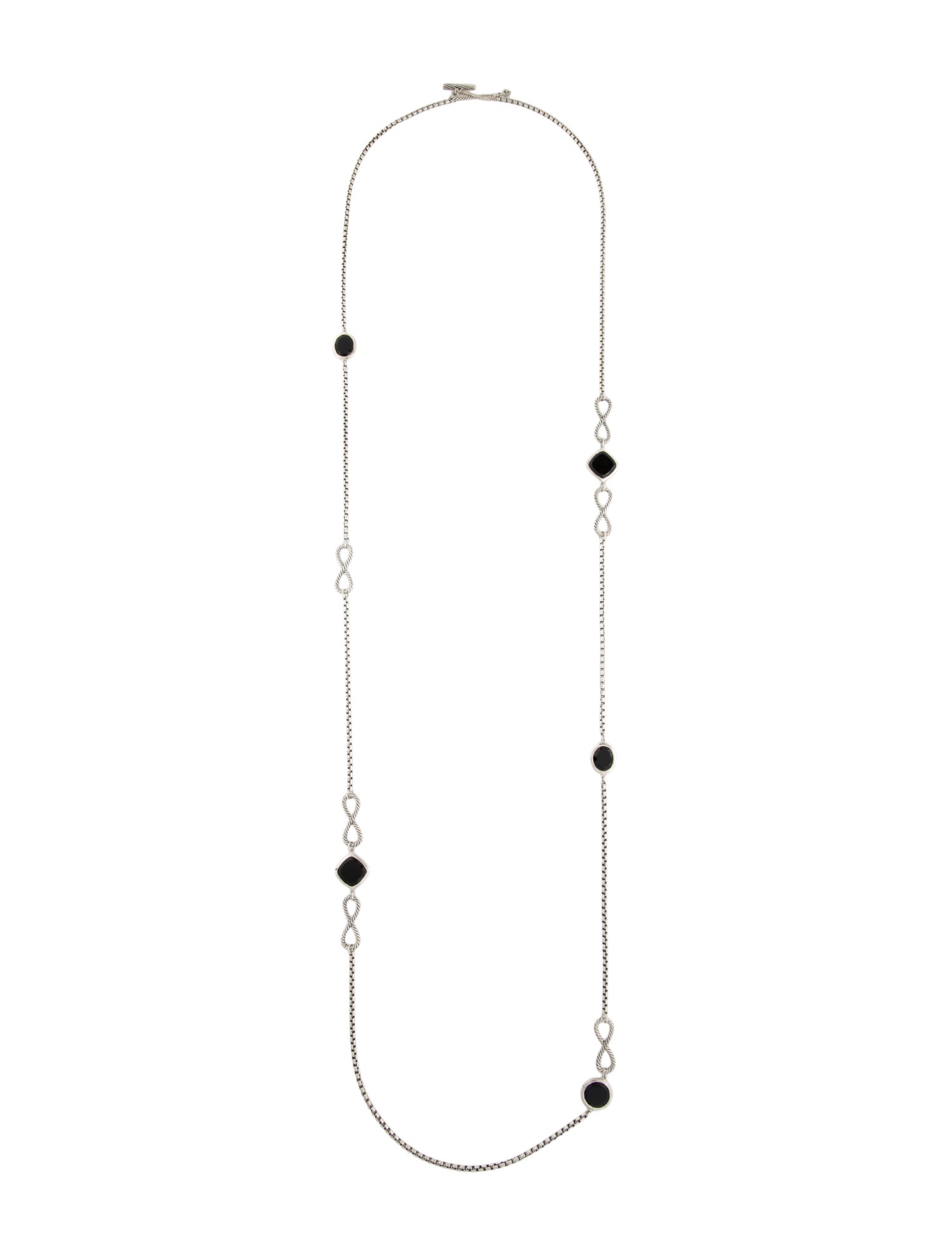 David Yurman Onyx Infinity Station Necklace