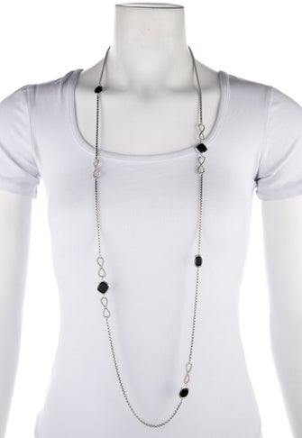 David Yurman Onyx Infinity Station Necklace