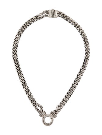 David Yurman Diamond Wheat Chain Double Strand Necklace
