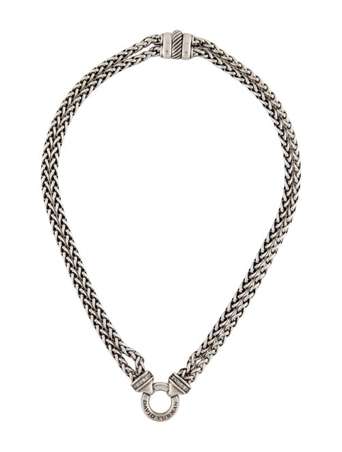 David Yurman Diamond Wheat Chain Double Strand Necklace