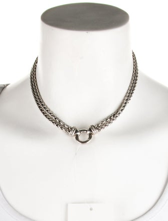 David Yurman Diamond Wheat Chain Double Strand Necklace