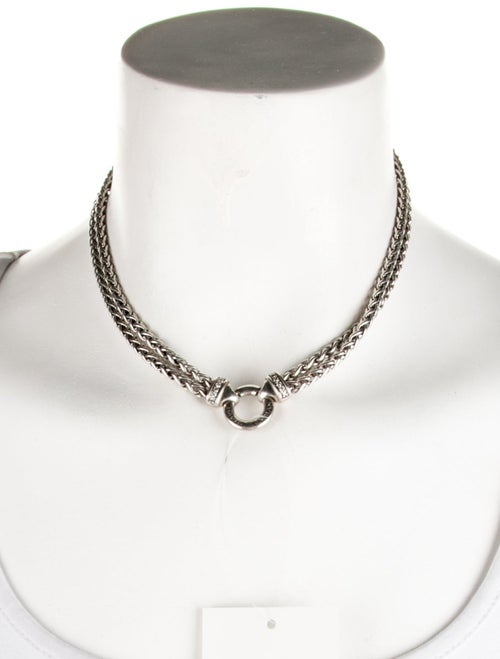 David Yurman Diamond Wheat Chain Double Strand Necklace