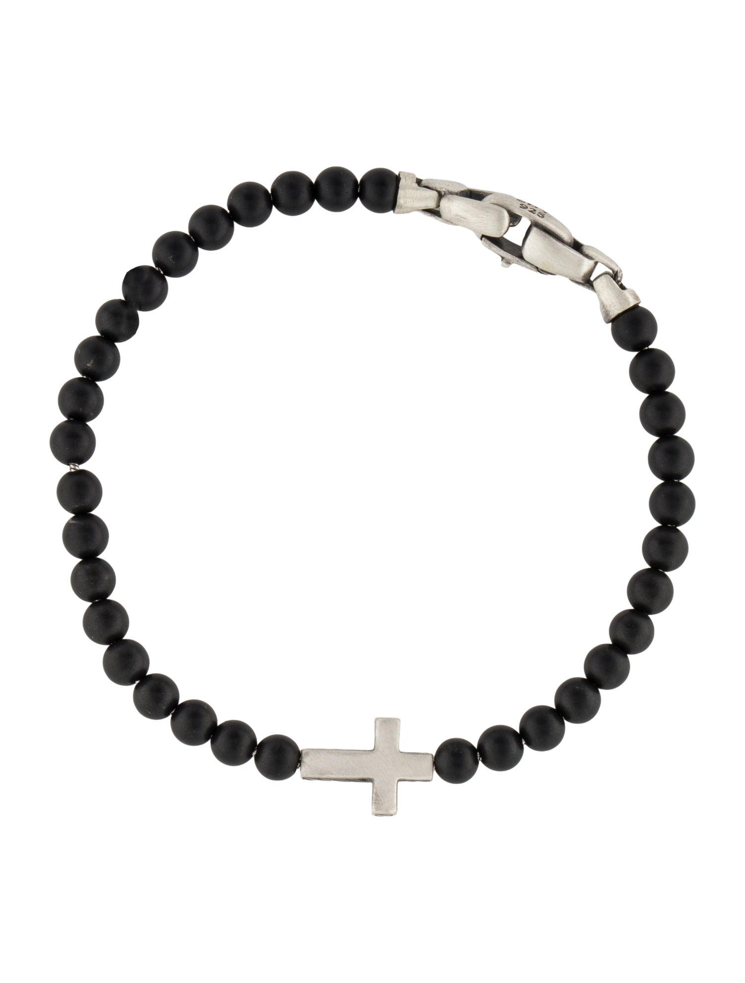 David Yurman Onyx Spiritual Beads Cross Station Bracelet