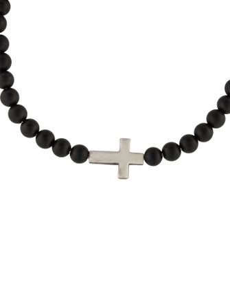 David Yurman Onyx Spiritual Beads Cross Station Bracelet