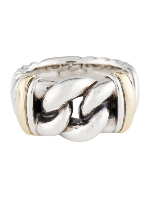 David Yurman Two-Tone Curb Link Band Ring