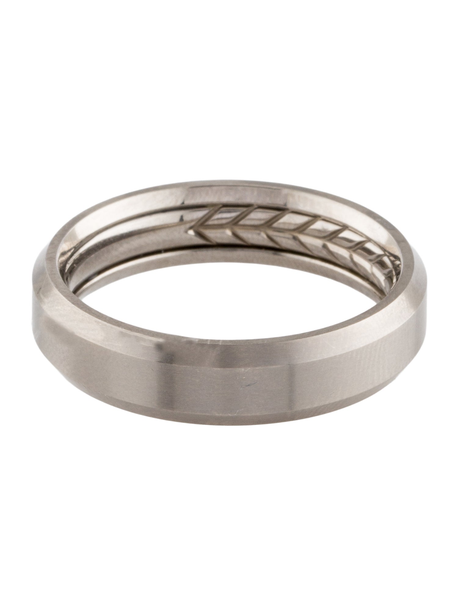 David Yurman Titanium Beveled Band Ring w/ Tags