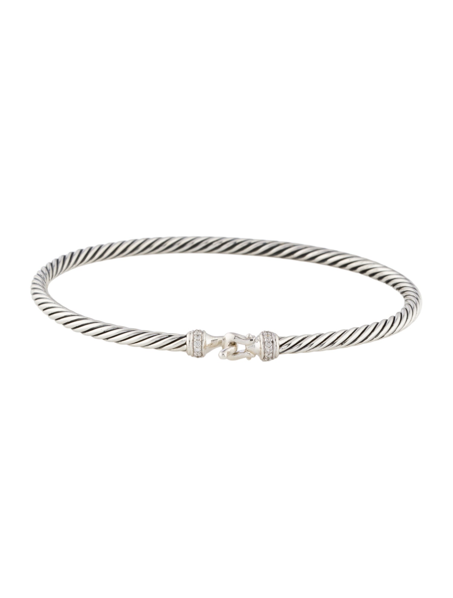 David Yurman Diamond Buckle Classic Cable Bracelet