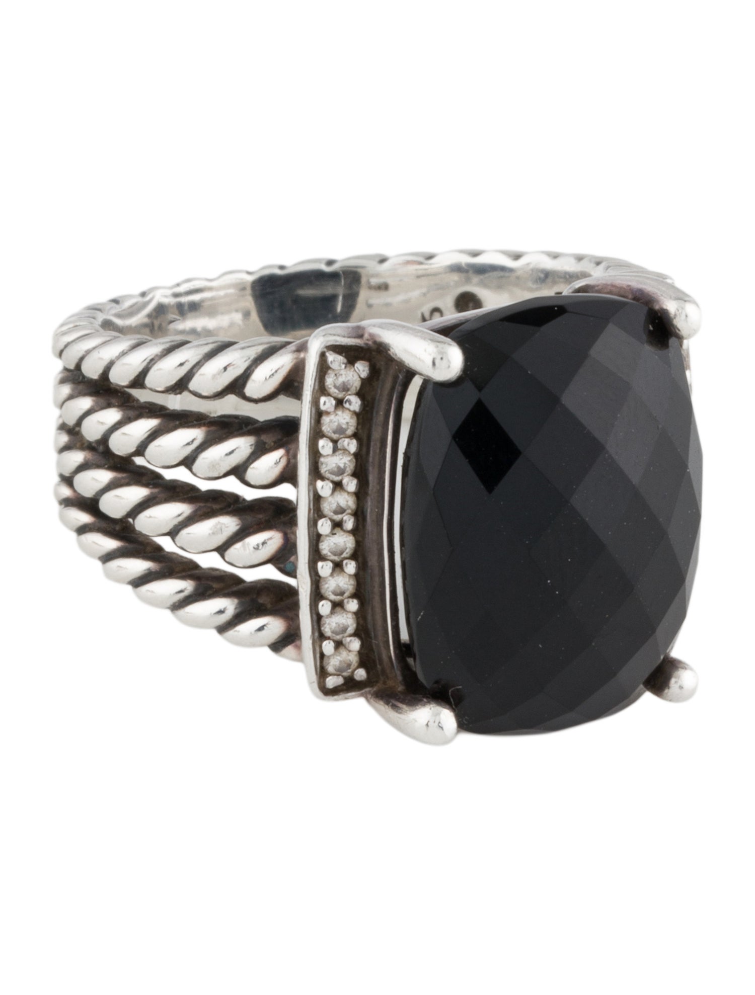 David Yurman Onyx & Diamond Wheaton Ring