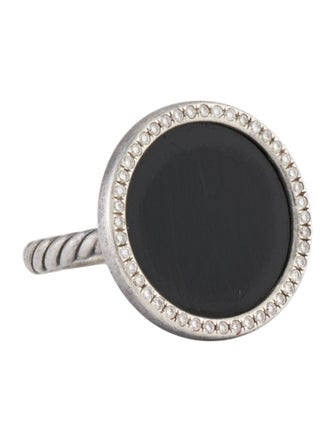 David Yurman Onyx & Diamond DY Elements Cocktail Ring