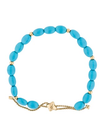 David Yurman 18K Composite Turquoise Bead Bracelet