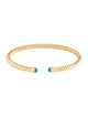 David Yurman 18K Emerald Cablespira Flex Cuff Bracelet