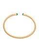 David Yurman 18K Emerald Cablespira Flex Cuff Bracelet