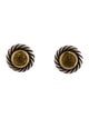 David Yurman Two-Tone Citrine Cable Cookie Stud Earrings