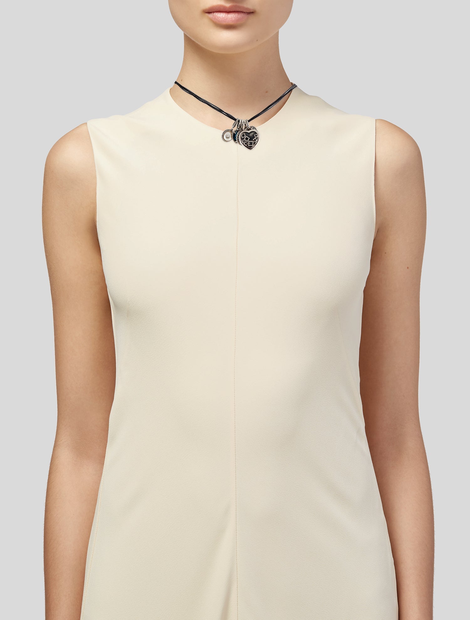 David Yurman Pearl, Diamond, Topaz, & Onyx Multi-Charm Necklace