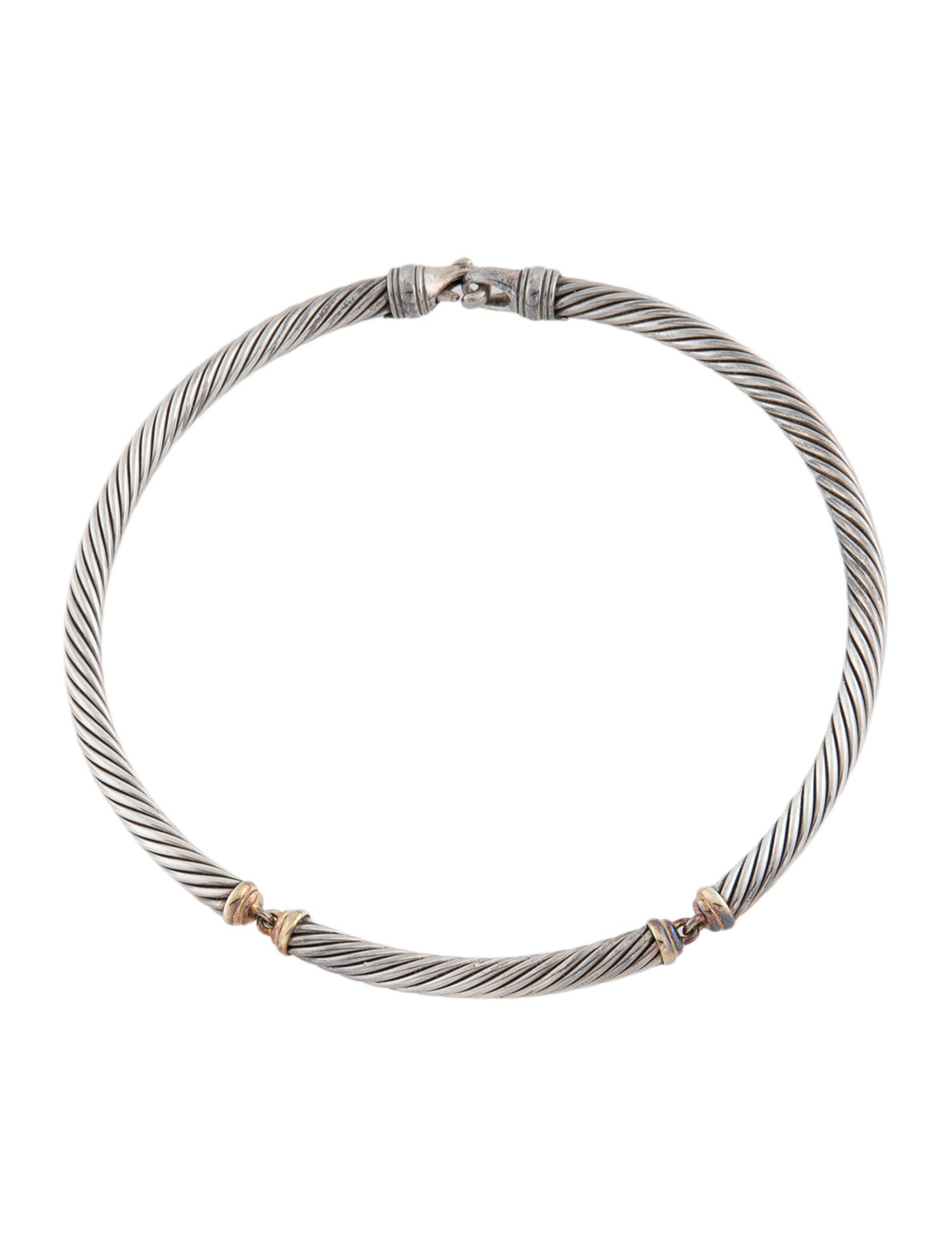 David Yurman Two-Tone Metro Cable Collar Necklace