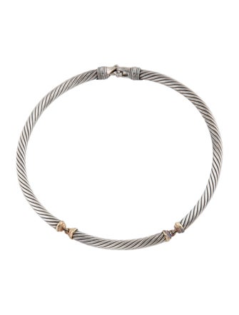 David Yurman Two-Tone Metro Cable Collar Necklace