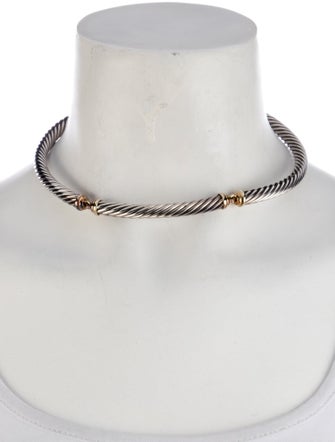 David Yurman Two-Tone Metro Cable Collar Necklace