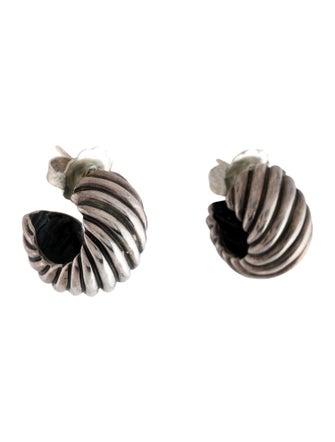 David Yurman Cable Shrimp Hoop Earrings