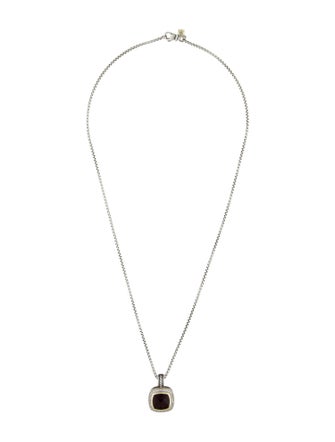 David Yurman Garnet & Diamond Albion Pendant Necklace