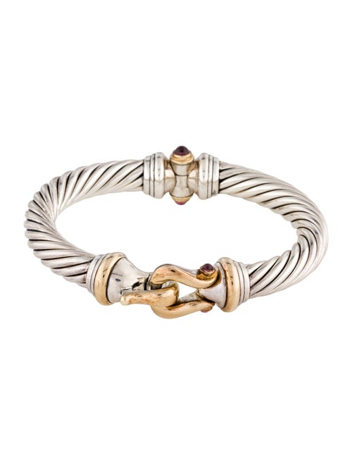 David Yurman Garnet Buckle Classic Cable Bracelet