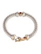 David Yurman Garnet Buckle Classic Cable Bracelet