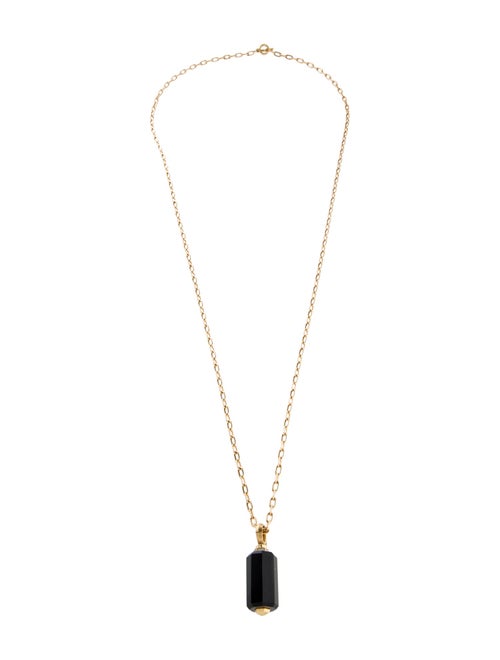 David Yurman 18K Onyx & Diamond Barrels Pendant Necklace