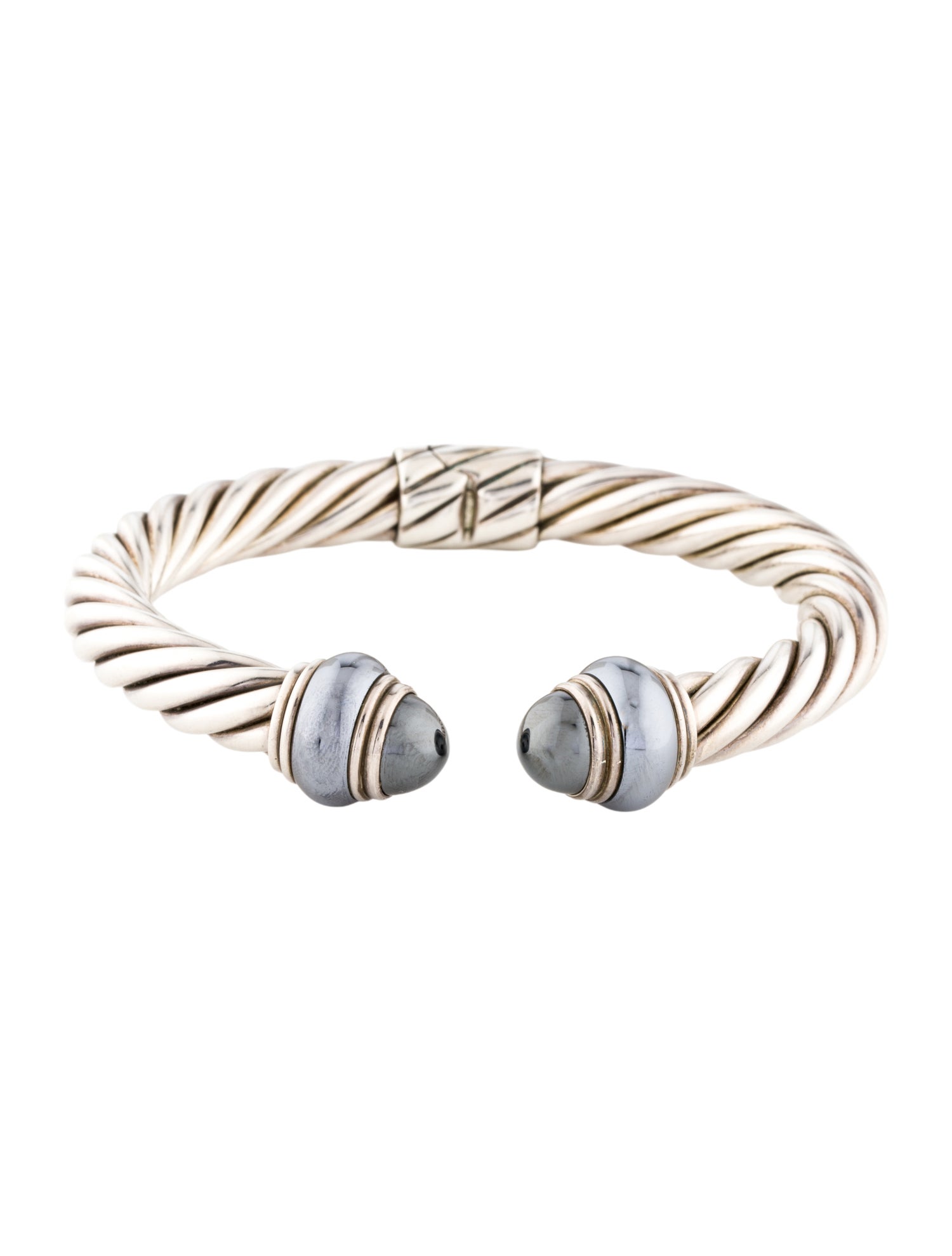 David Yurman Hematite & Hematine Cable Cuff Bracelet