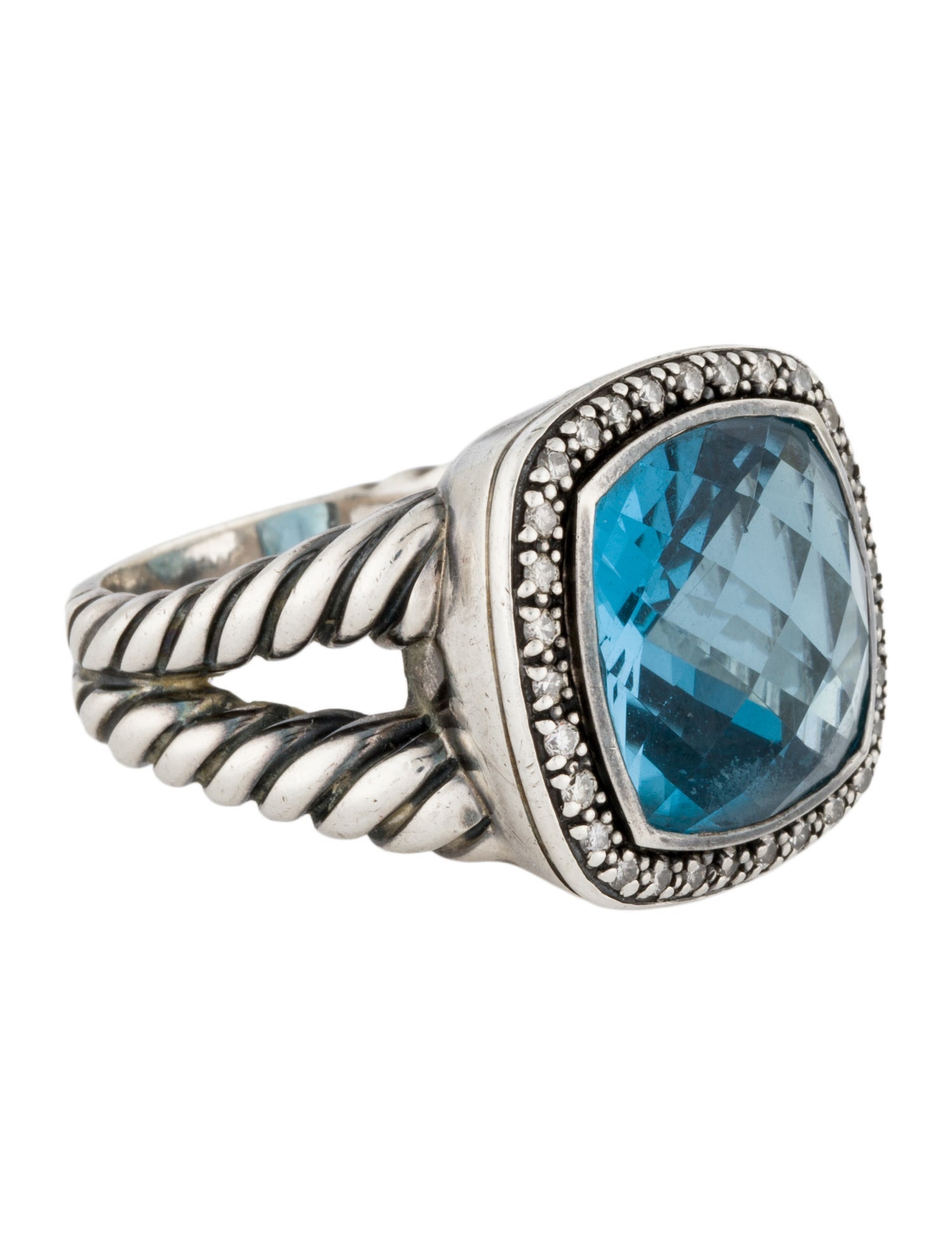 David Yurman Topaz & Diamond Albion Cocktail Ring