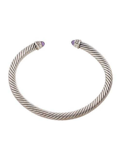 David Yurman Amethyst & Diamond Classic Cable Cuff