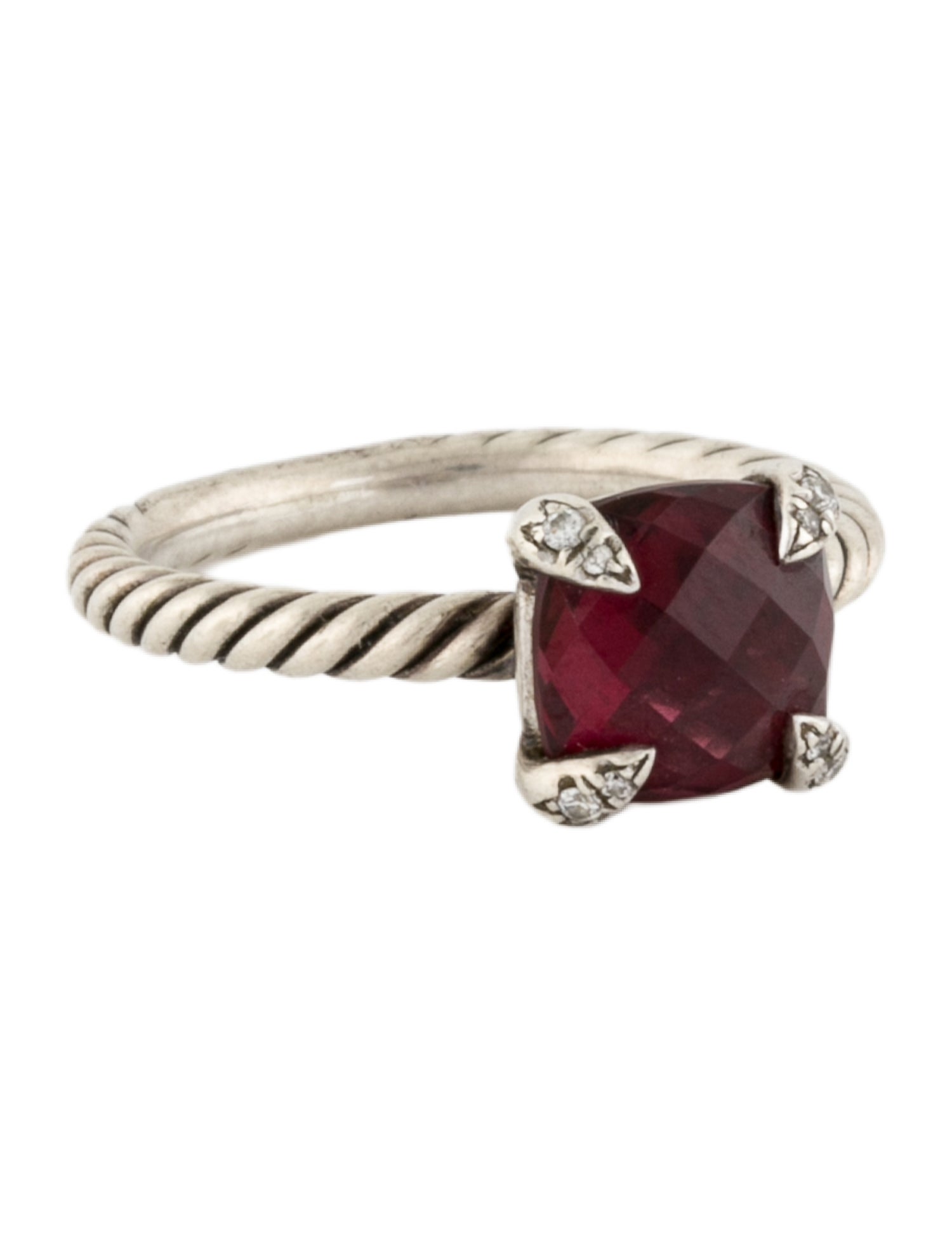 David Yurman Rhodolite & Diamond Châtelaine Cocktail Ring