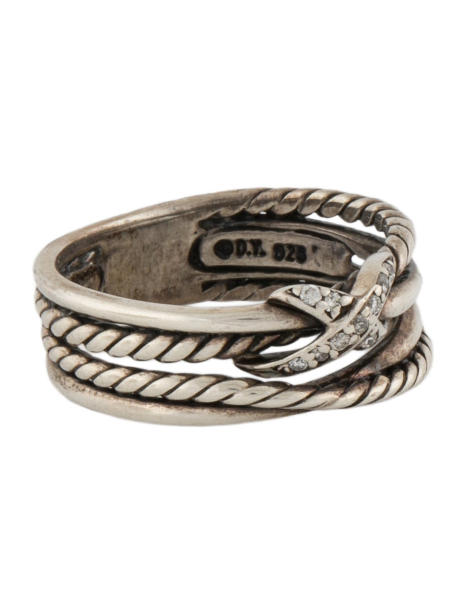 David Yurman Diamond X Crossover Ring