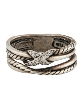 David Yurman Diamond X Crossover Ring