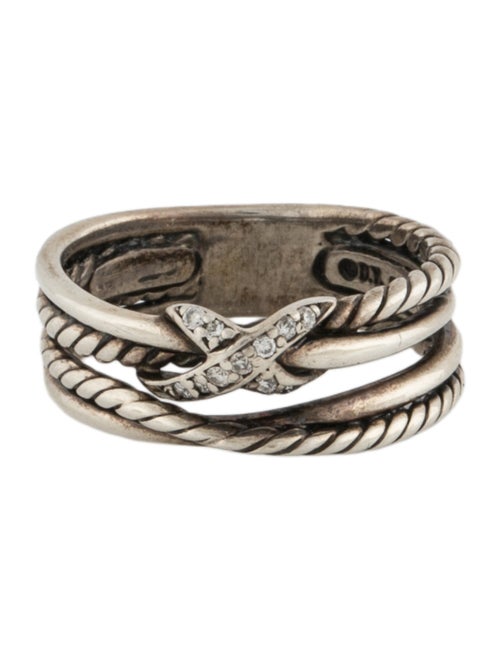 David Yurman Diamond X Crossover Ring