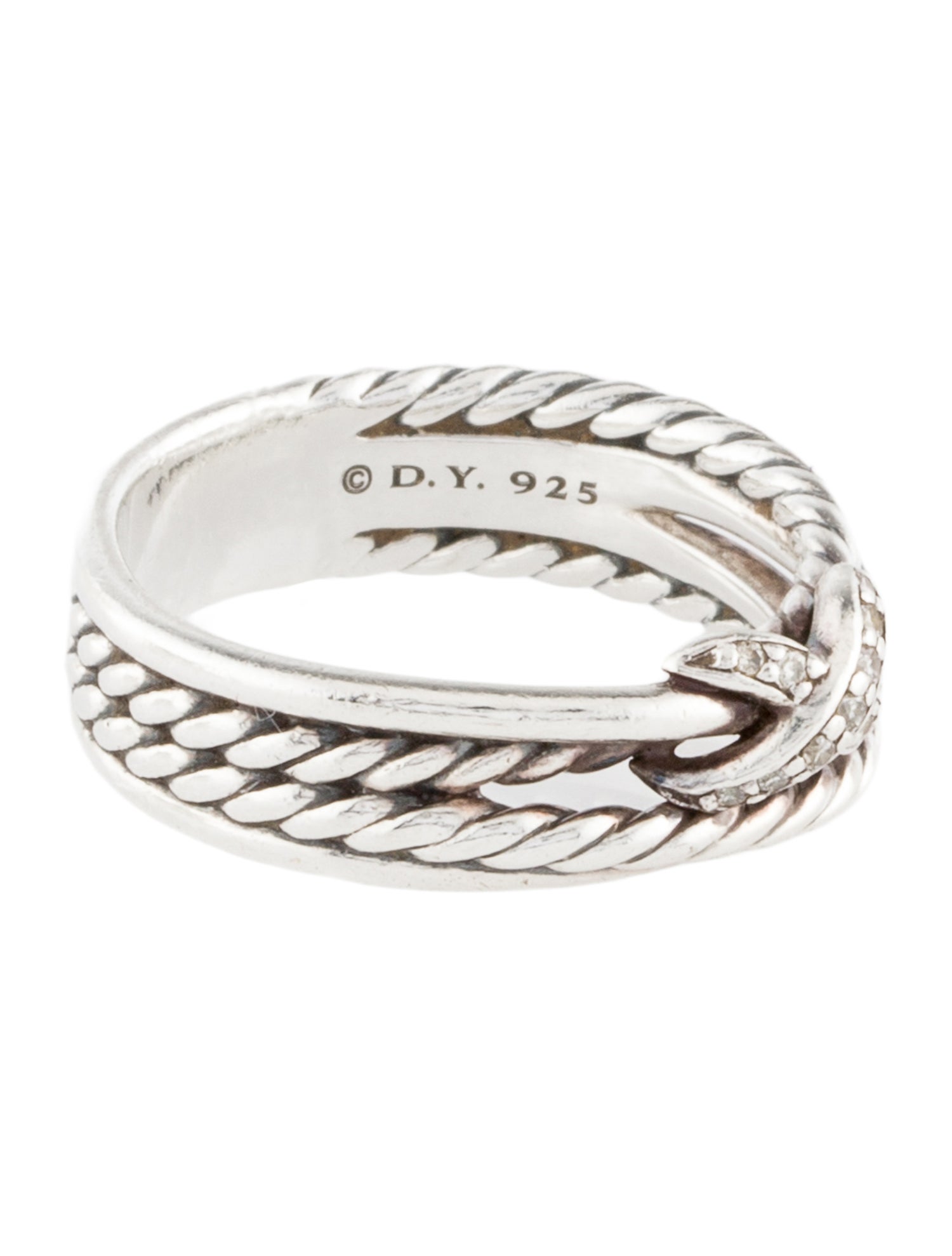 David Yurman Diamond X Crossover Band Ring