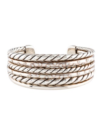 David Yurman Diamond Pure Form Cuff Bracelet