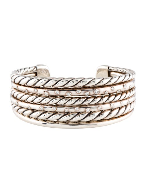 David Yurman Diamond Pure Form Cuff Bracelet
