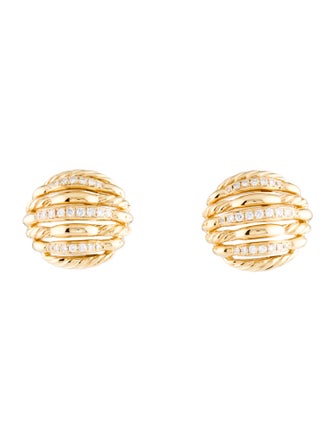 David Yurman 18K Diamond Tides Earrings