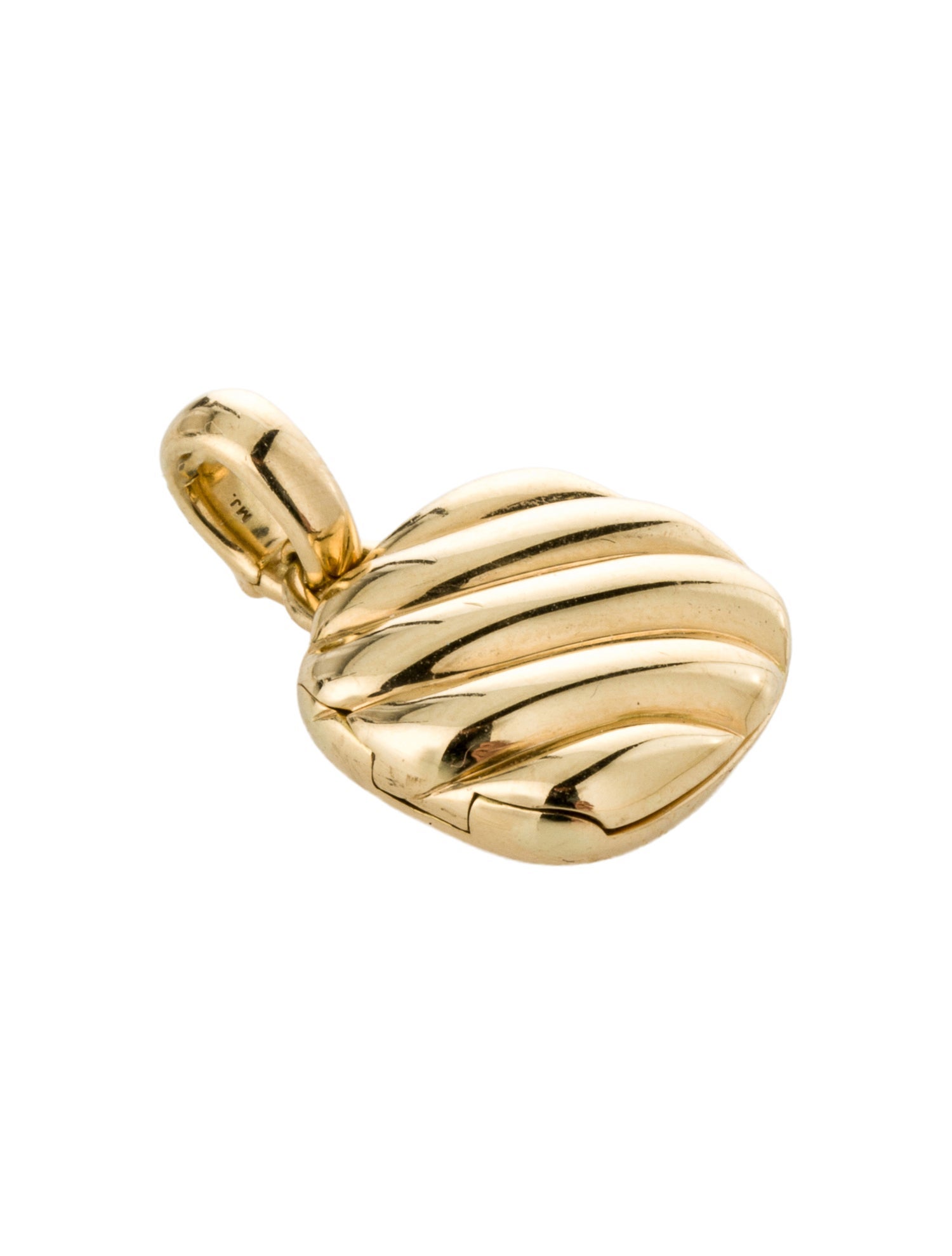 David Yurman 18K Sculpted Cable Square Locket Enhancer Pendant