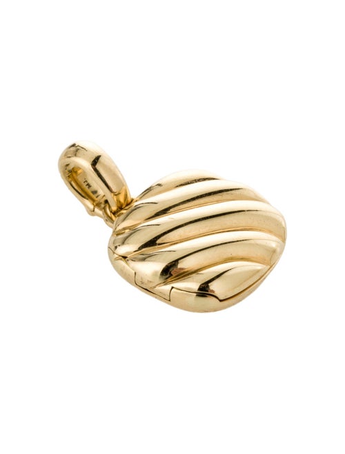 David Yurman 18K Sculpted Cable Square Locket Enhancer Pendant