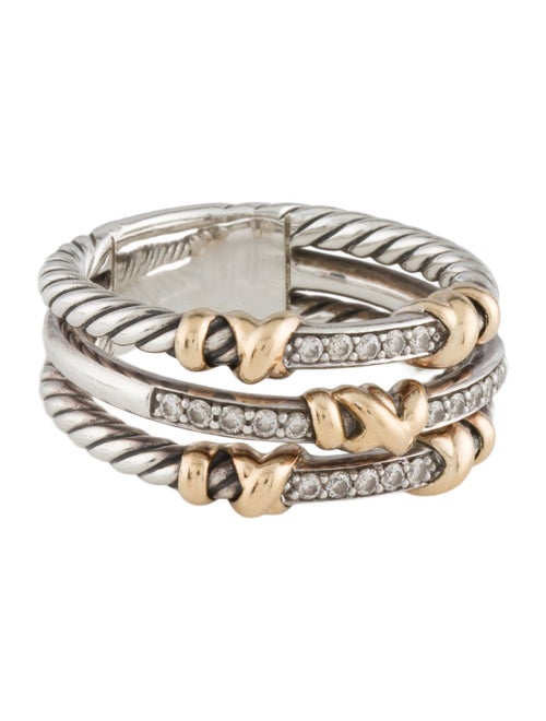 David Yurman Diamond Petite Helena Wrap Three Row Ring