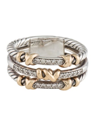 David Yurman Diamond Petite Helena Wrap Three Row Ring